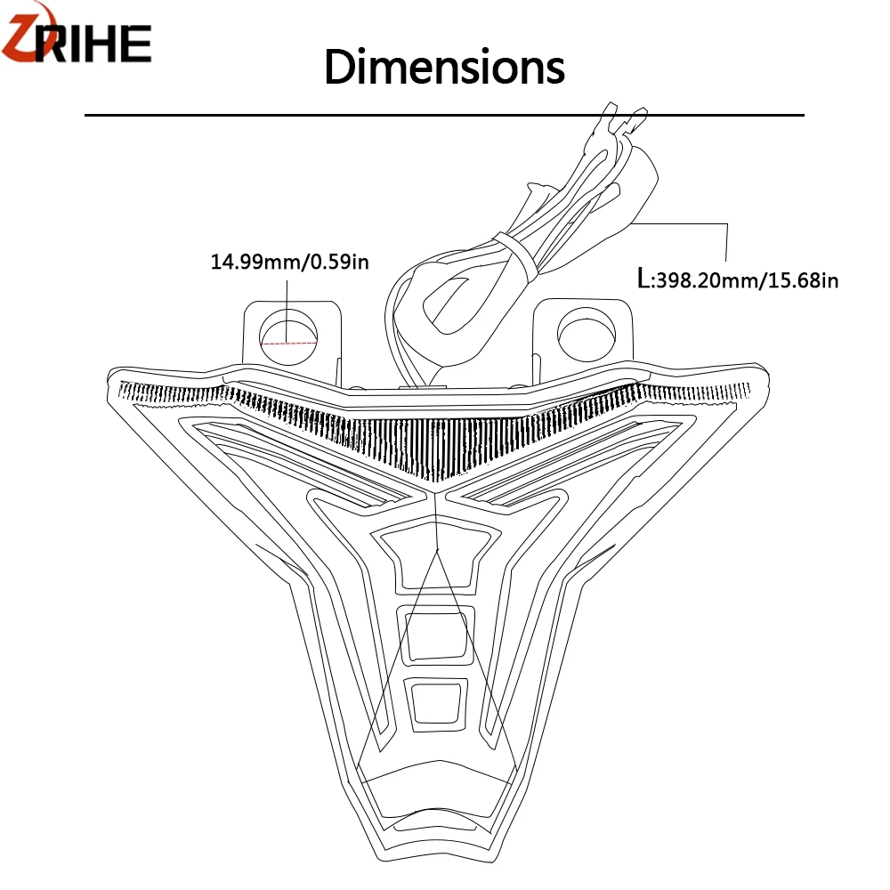 Задний стоп-сигнал мотоцикла красный свет задний тормозной фонарь декоративный