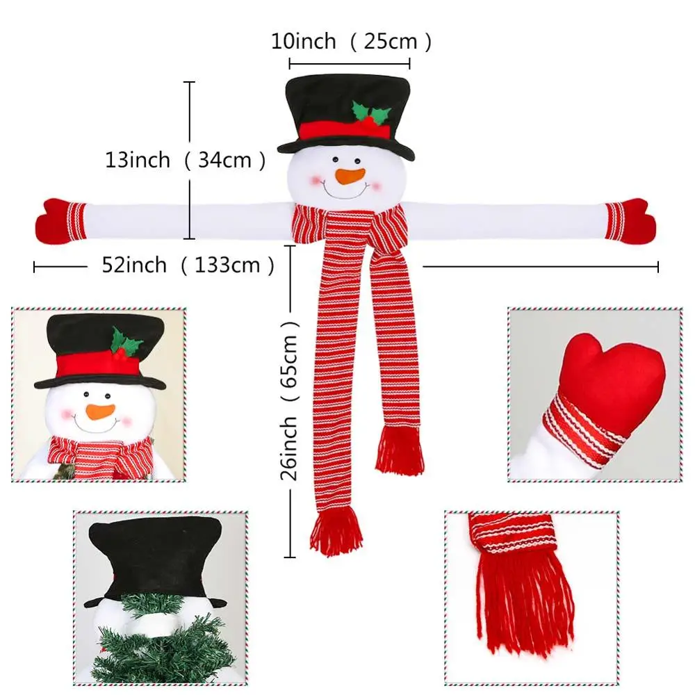 snowman topper Войлочные DIY Мини украшения для рождественской елки Санта-собака Лапа чулок детские игрушки подарки мешок поддельные цветы Рождественская елка орнамент год - Цвет: snowman topper