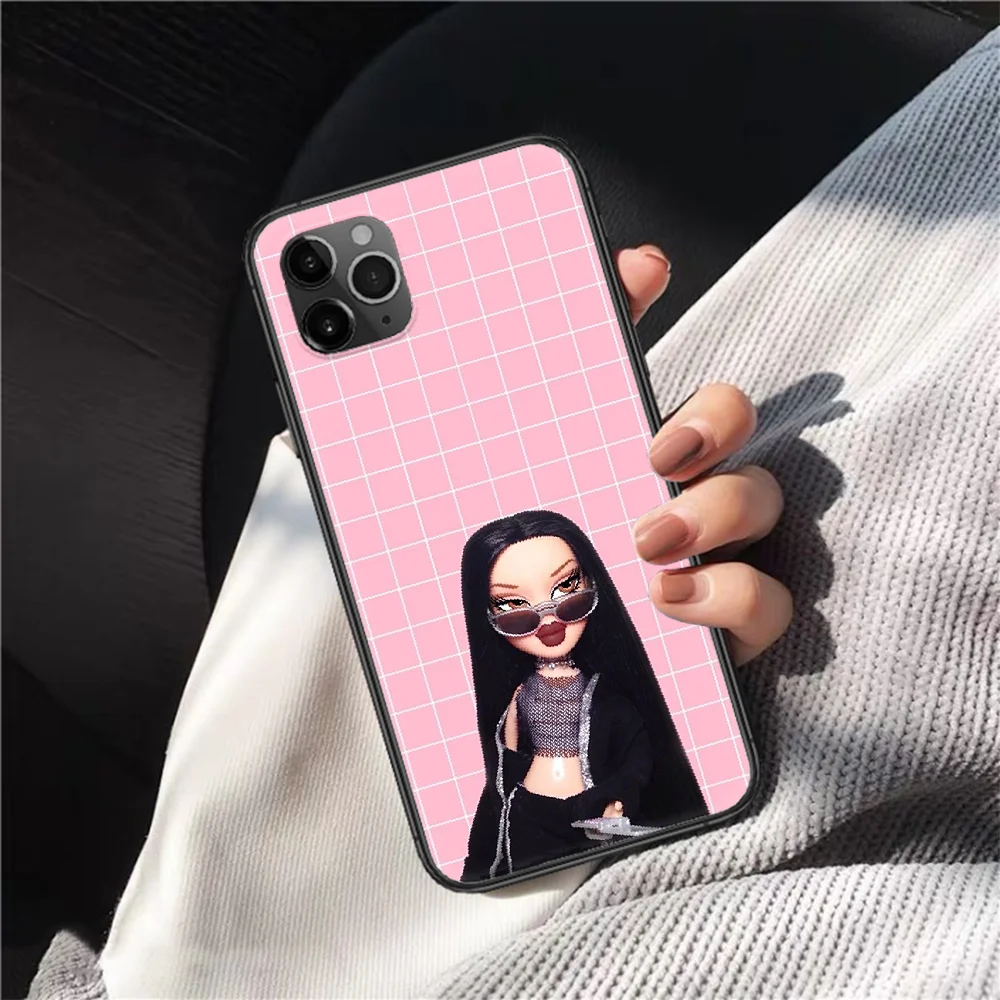 

Bratz Doll Phone Case Cover Hull For iphone 5 5s se 2020 6 6s 7 8 12 mini plus X XS XR 11 PRO MAX black Hoesjes Luxury Cover 3D