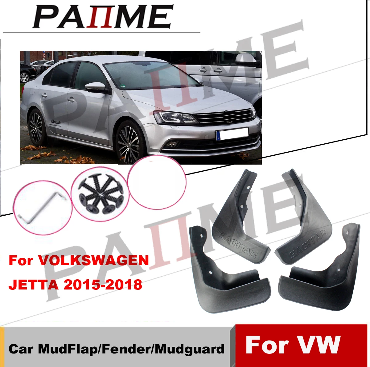 

Car Mud Flaps Splash Guards For Volkswagen VW Jetta Sedan 2015 2016 2017 Front Rear Mudflaps Mud Flap Mudguards Fender yc101241