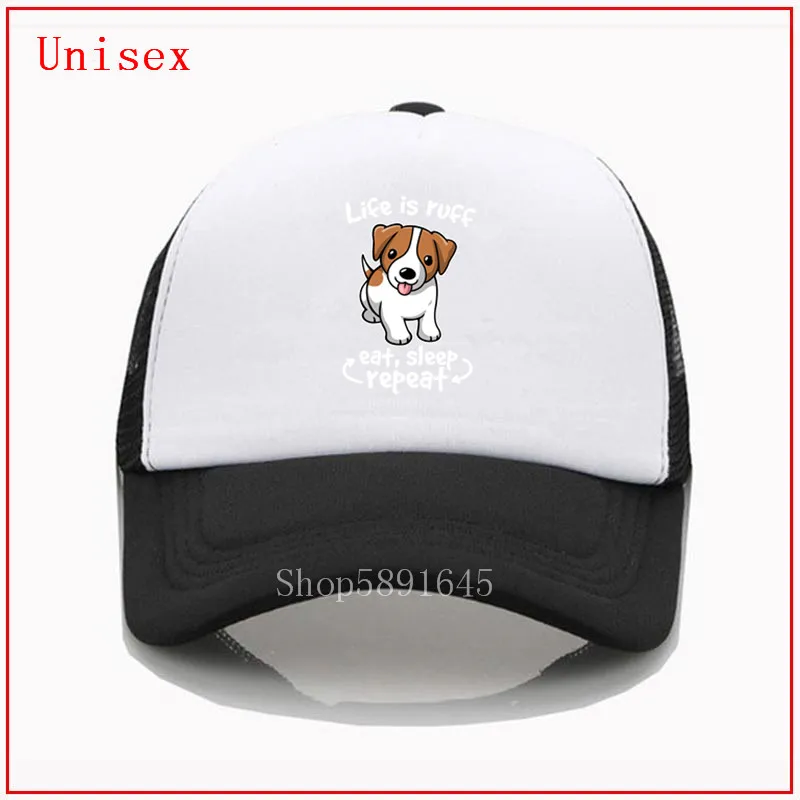 Life is ruff dog kawaii jack russell terrier eat sleep repeat белая бейсболка самые популярные кепки для