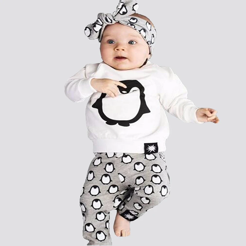 Одежда для маленьких девочек комплект одежды новорожденных хлопковая футболка и