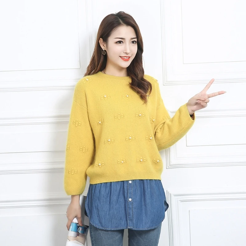 

Women Layered Decorative Skirt Buttons Cotton Denim Blue A-Line Flared Curved False Hem Detachable Elastic Waist Apron