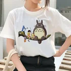 Тоторо дух от футболка Studio Ghibli Femme японский мультфильм Аниме женская футболка Хаяо миядзяки; Одежда Женская Kawaii для девочек подростков