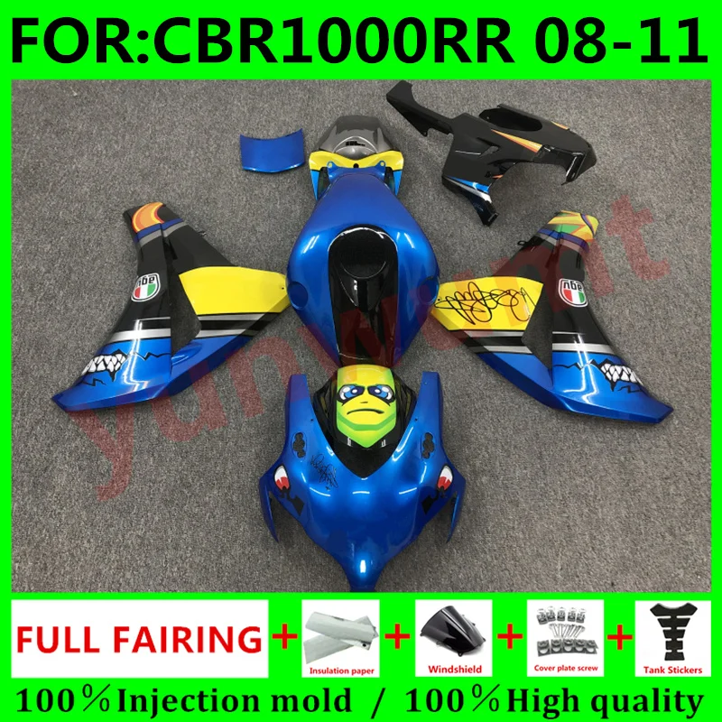 

New ABS Motorcycle Fairings Kits For HONDA CBR1000RR 08 09 10 11 CBR1000 RR 2008 2009 2010 2011 bodywork fairing set blue shark