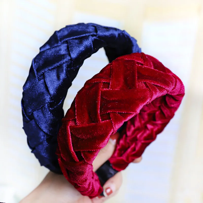 2019 Vintage Pigtail Hair Bands For Women Velvet Headband Accessories Girls opaska do wlosow diademas haar accessoires |