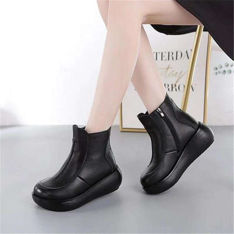 

ZXRYXGS Brand Shoes Women Boots Platform Shoes Woman Martin Boots 2021 New Autumn Winter Boots Women Shoes Genuine Leather Boots