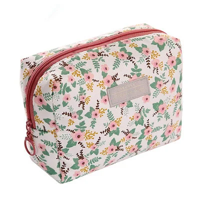 beige flower 1 шт. косметичка с цветочным узором в Корейском стиле, мини женская косметичка, дорожная косметичка, мини косметичка для губной помады, косметичка-Органайзер - Цвет: beige flower