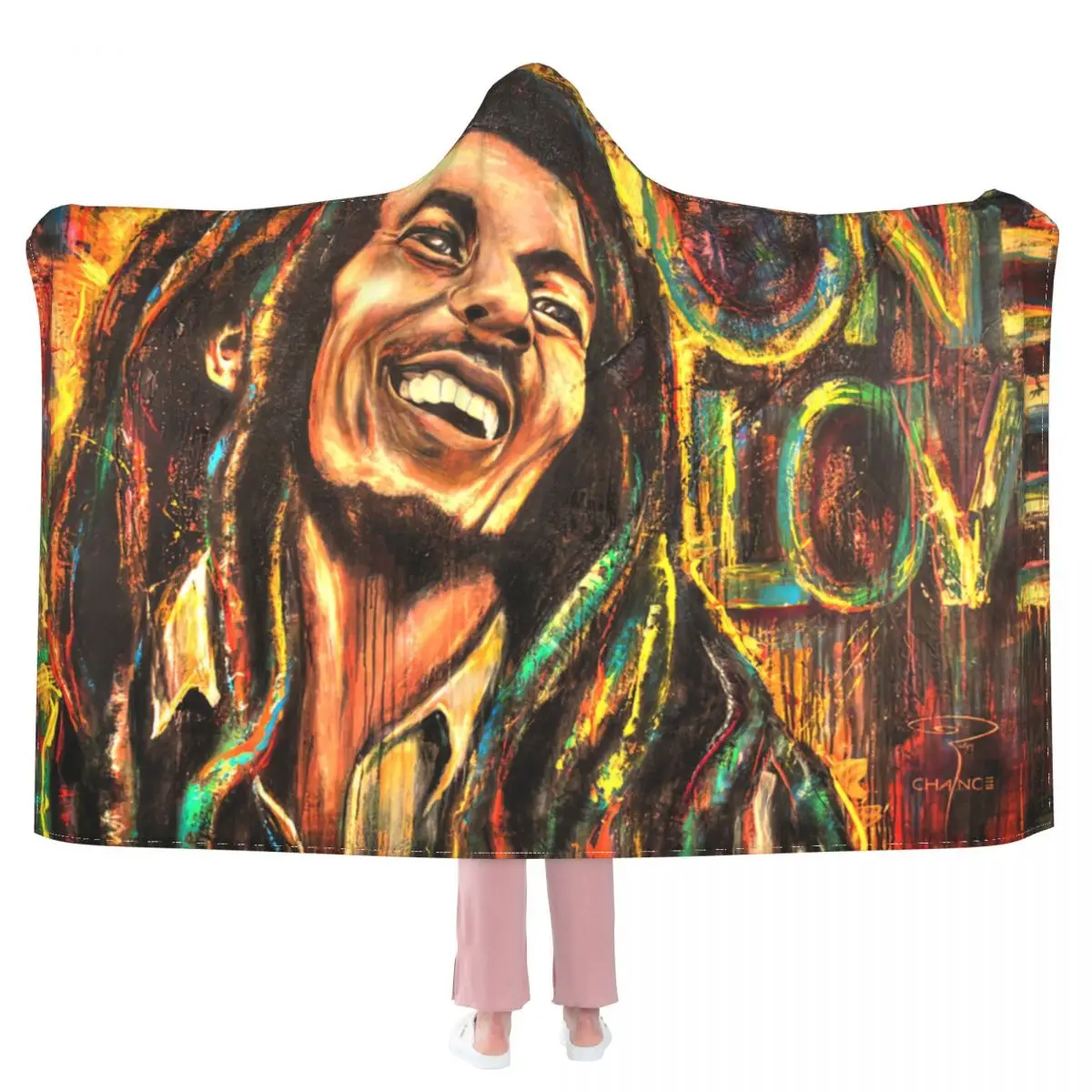 

Одеяло с капюшоном Bob Marley - One Love, 3D одеяло с полным принтом, для взрослых и детей