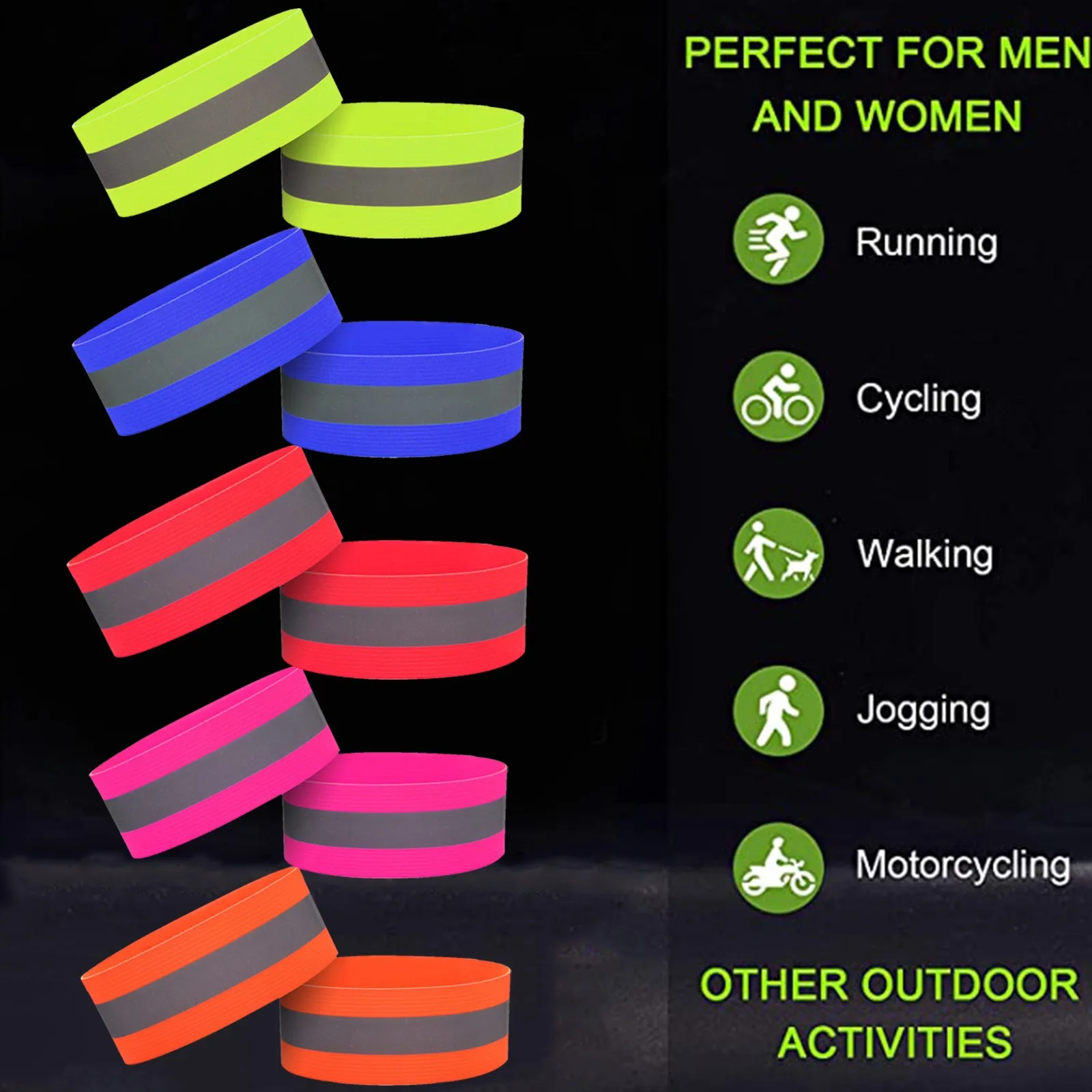 

Night Reflective Safety Belt Night Run Armband For Outdoor Sports Night Running Cycling Jogging Arm Strap Luminous Arm Band
