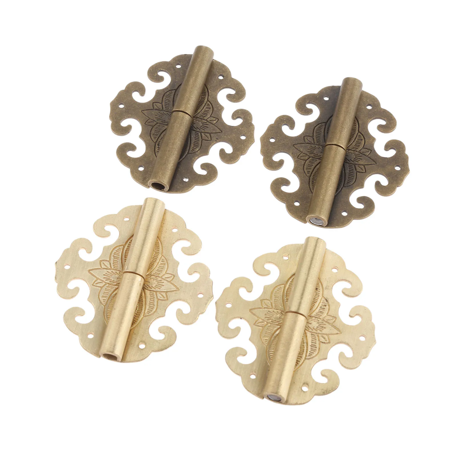 1Pc Brass Bat Flower Hinge Decor Cloud Hinges Wooden Gift Jewelry Box Hinge Fittings For Furniture Hardware 12Pcs Screw 60*55mm