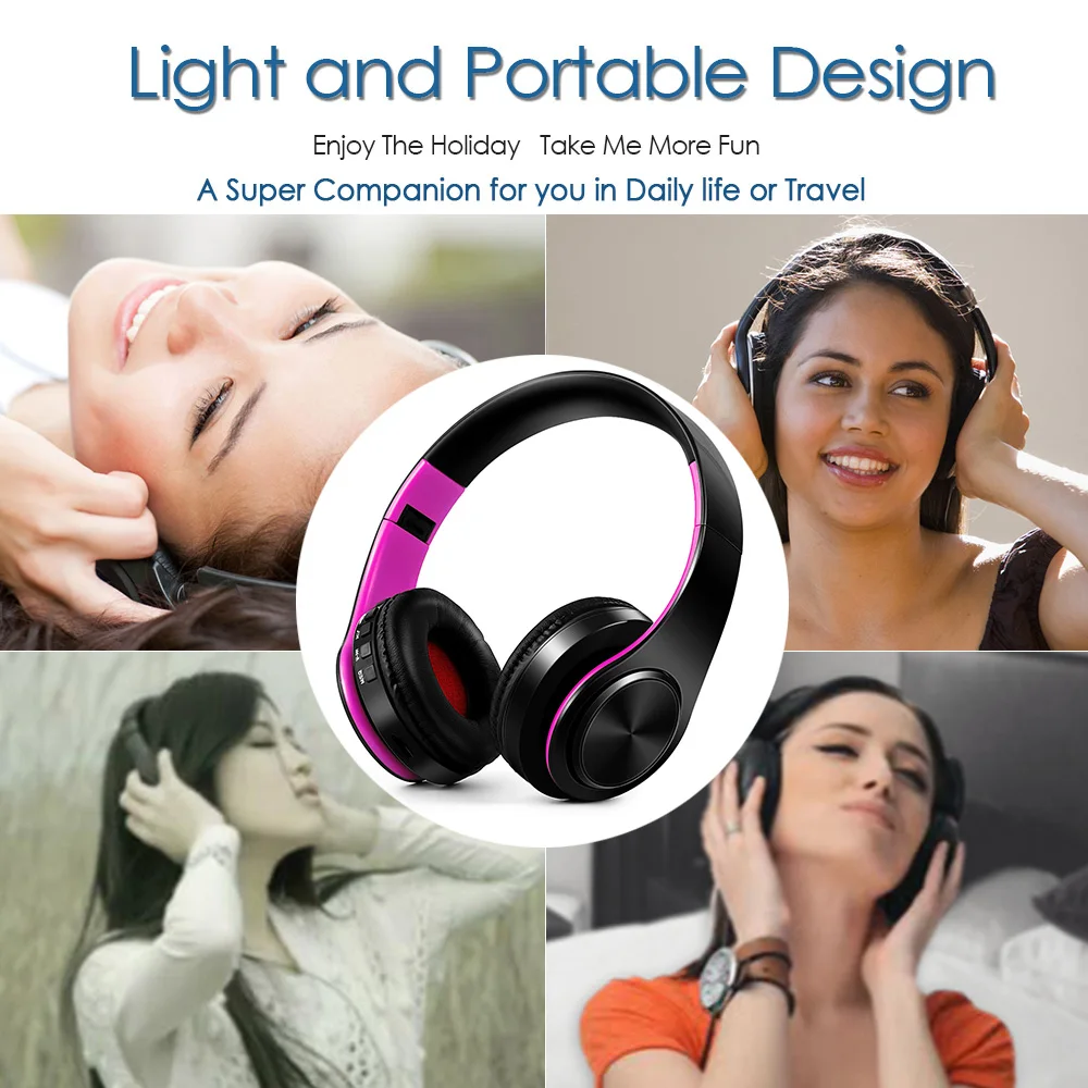 Беспроводные складные наушники Bluetooth 4 0 стереогарнитура 3 5 мм проводные