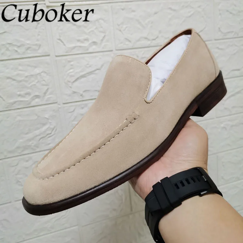 

Spring Suede Loafers Men Flats Slip On Round Toe Platform Shoes For Men Casual Vacation Designer Shoes Male Flat Shoes Zapatos