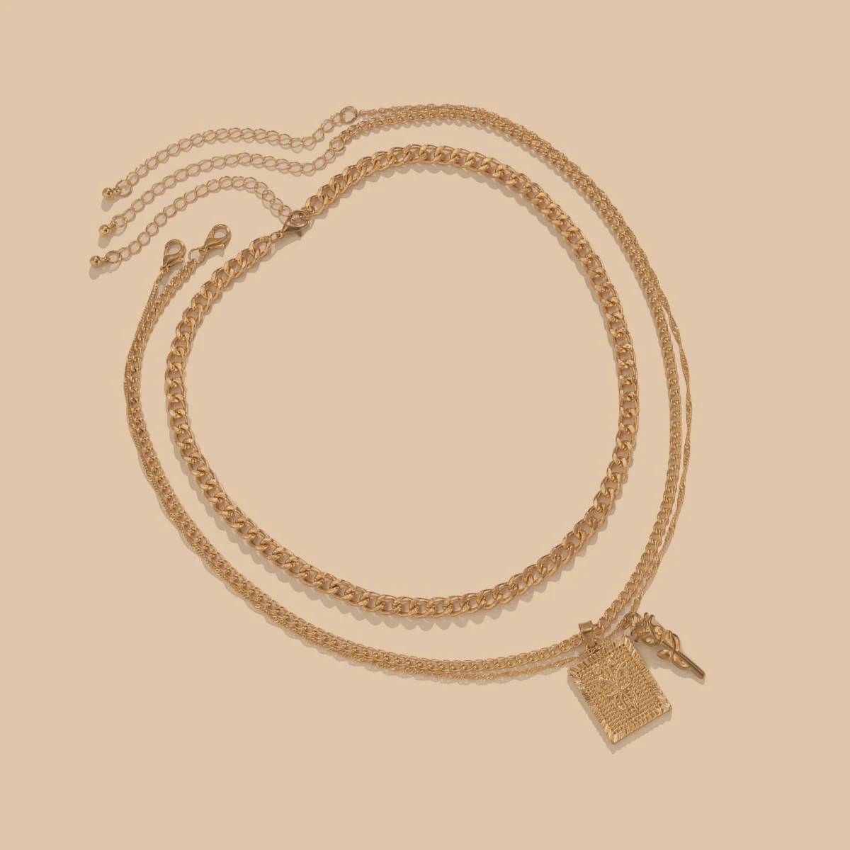 

Punk Thick Chain With Butterfly/Flower Pendant Necklace Men Hip Hop Layered Chains Necklace Set on the Neck Fashion Jewelry 2021