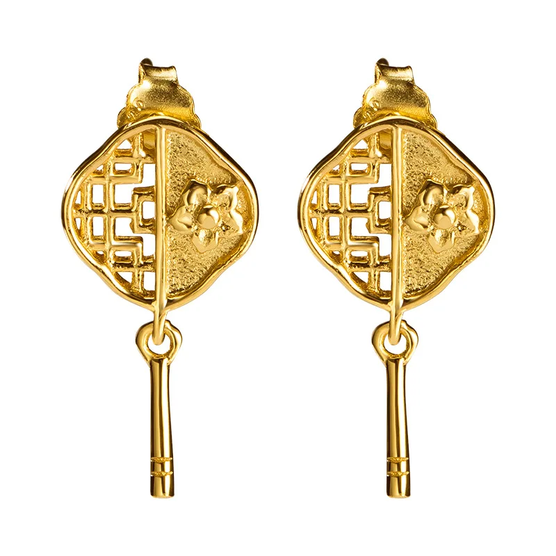 

925 Silver Retro Simple Pane Lamei Earrings Women's Beautiful Flower Earrings Women's Earrings Jewelry Sterling Silver Earrings