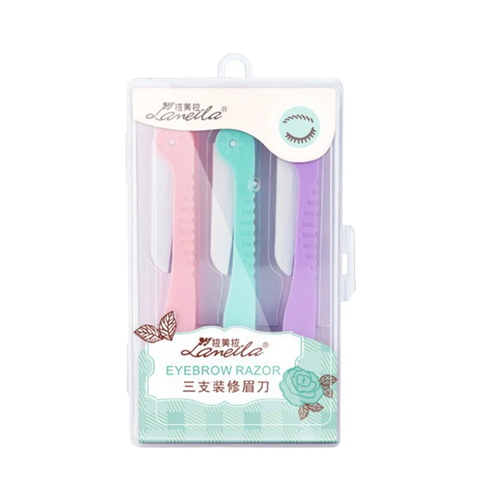 

3Pcs/set Portable Eyebrow Trimmer Foldable Hair Remover Set Women Face Razor Eyebrow Trimmers Blades Shaver Eyebrow tool