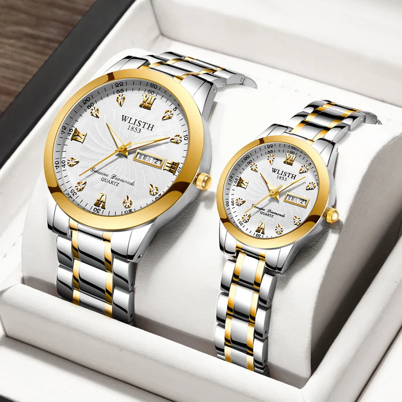 Watch ladies fashion couple watches a pair of luminous men's watches waterproof quartz watch