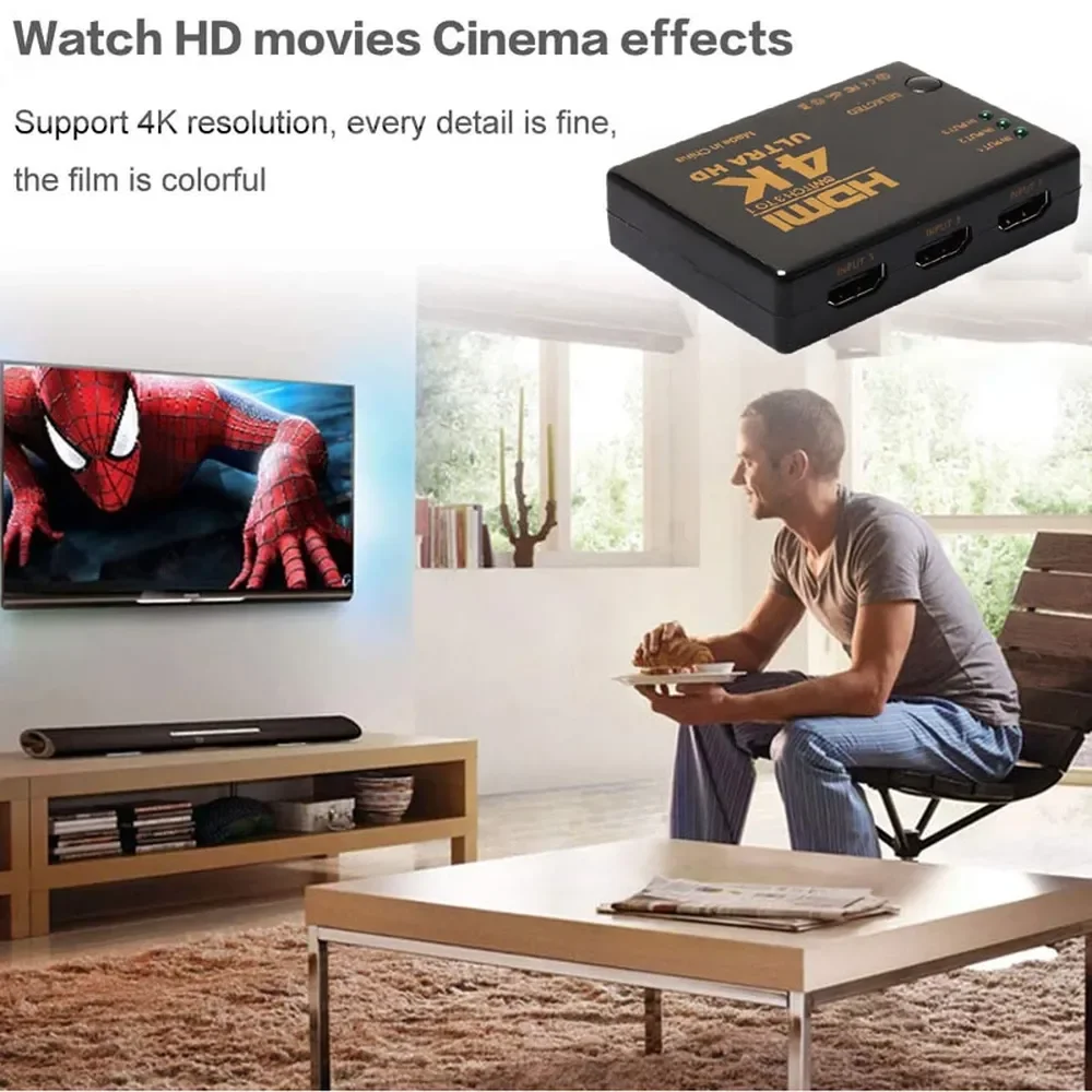 HDMI-  4K, 3--1, HD 1080P , , 1x3 , ,   PS4/3 -, HD -