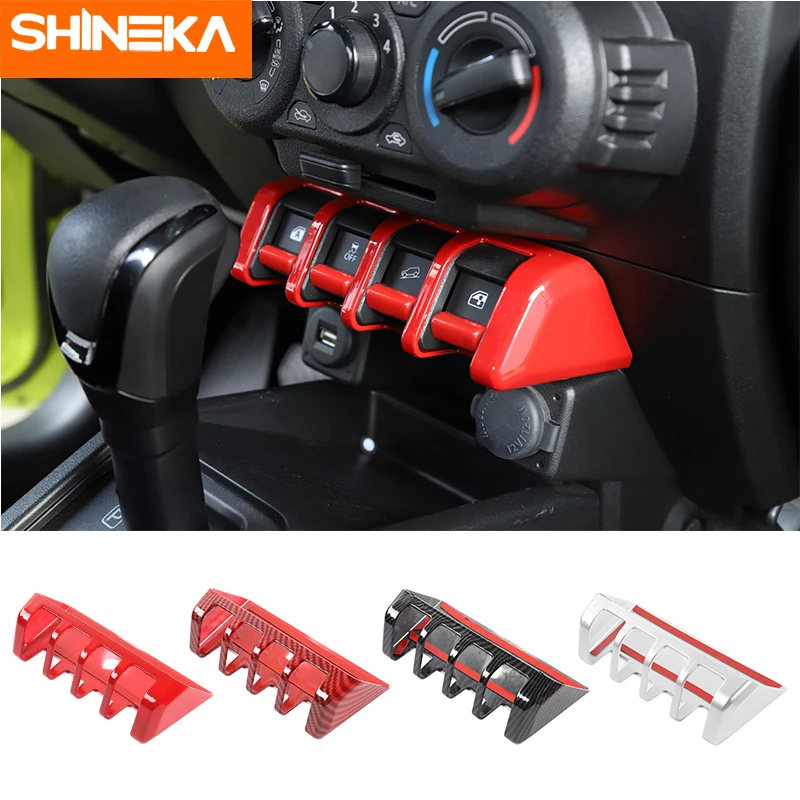

SHINEKA Interior Moulding For Suzuki Jimny Car Window Lifting Switch Panel Trim Cover Sticker Accessories For Suzuki Jimny 2019+