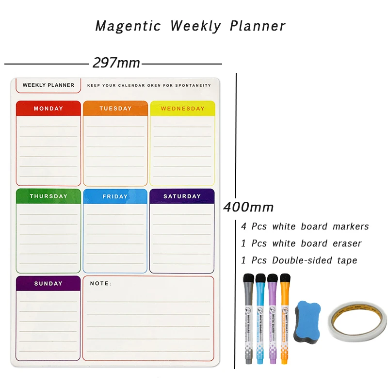 Еженедельный Ежемесячный Планировщик Календарь магнитный сухой стираемый доска