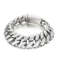 14mm hiphop mens bracelet 316l stainless steel cuban link curb chain heavy bracelet bangle jewelry