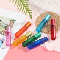 1pcs 10ml portable frosted colorful thick glass roller essential oil perfume bottles travel refillable rollerball bottle new
