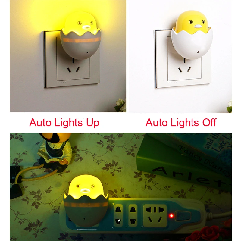 Беспроводной датчик света светодиодный ночник штепсельная вилка европейского