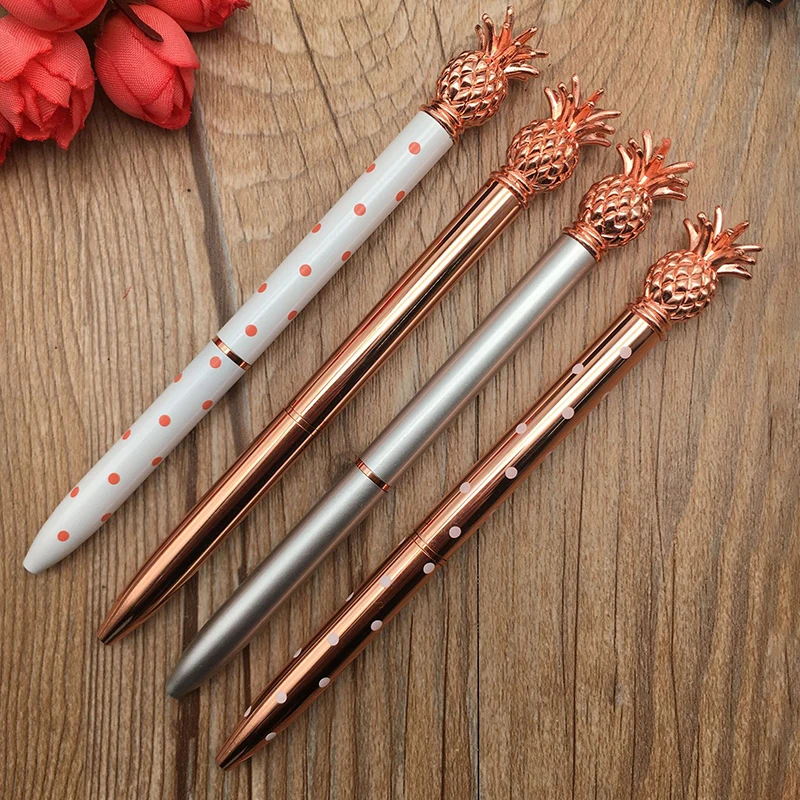 Ручка шариковая металлическая 0 7 мм в виде ананаса | Канцтовары для офиса и дома