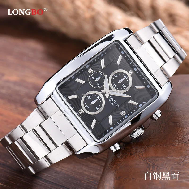 

Longbo Simple Square Men's Waterproof Quartz Bowl Watch