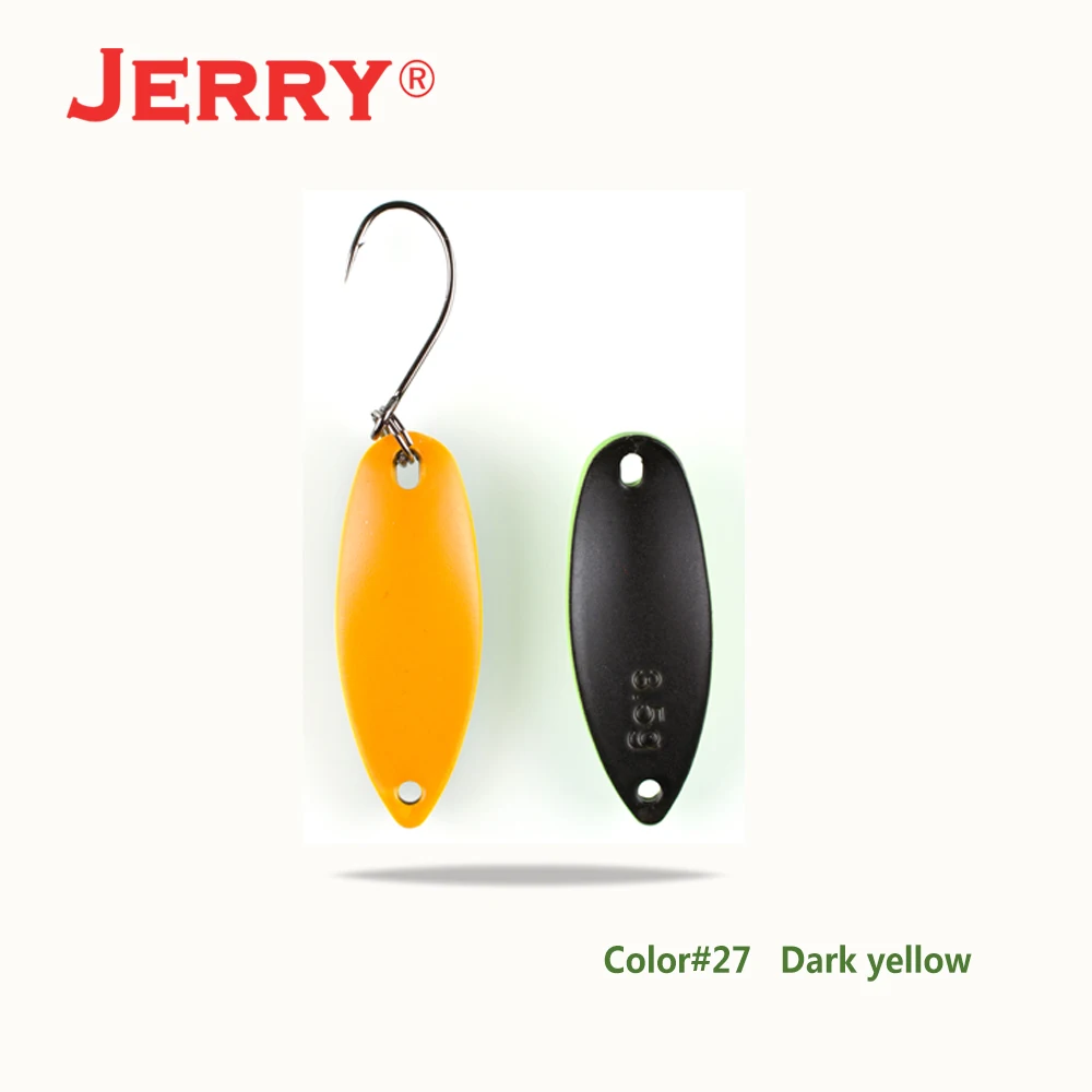 Jerry stream& области форели ложки небольшой светильник вес блесны Высокое качество рыболовные приманки один крючок жесткие приманки - Цвет: Dark yellow