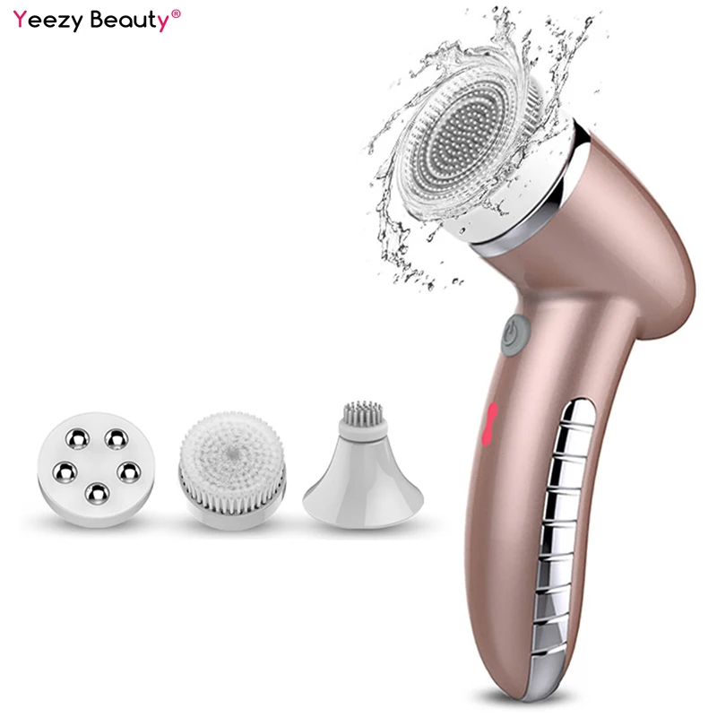 4 в 1 щетка для очищения лица звуковая вибрация мини очиститель силиконовая