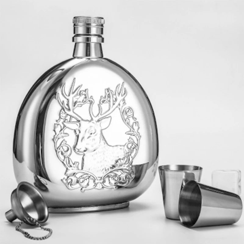 

Фляга из нержавеющей стали, персонализированный портативный уличный подарочный набор Wisky Hip Flask Copas De Vino, кухонная посуда для напитков DB60JH