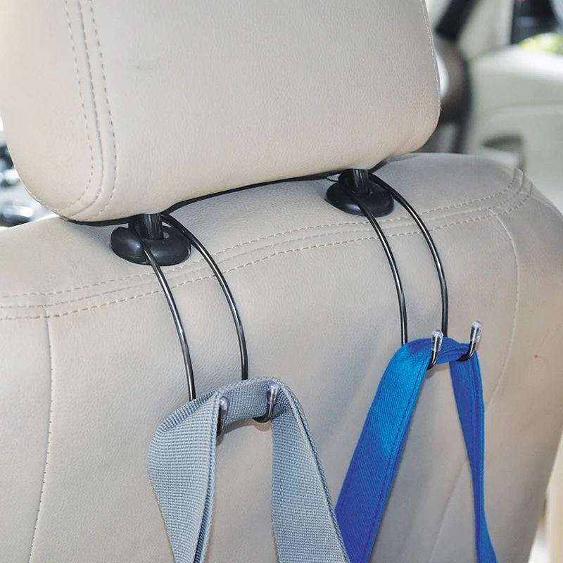 

2 Pc Multi-functional Metal Auto Car Seat Headrest Hanger Bag Hook Holder for Bag Purse Cloth Grocery Storage Auto Fastener Clip