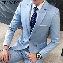 2021 novo de alta qualidade personalizado casual entalhado lapela céu azul terno masculino venda quente negócio 3 peças conjunto (casaco + calças + colete) (4)
