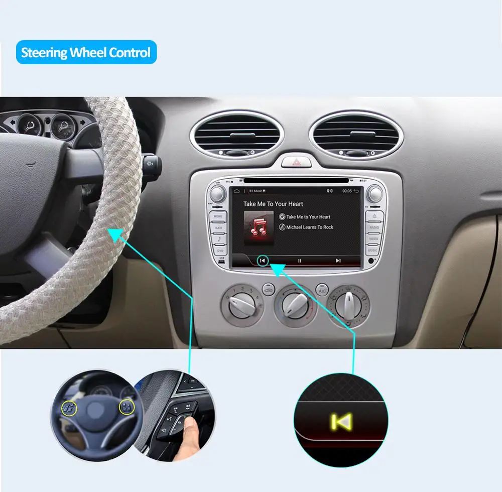 Четырехъядерный Android 10 0 2 din android автомобильное радио gps для Ford Focus S-max Mondeo C-max Гб Ram 32