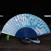 chinese and japanese style butterflies cherry blossoms folding fan decorative craft fan for wedding party festival dance fan