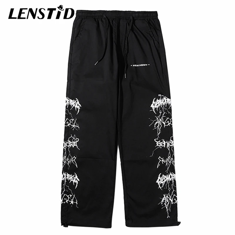 Джоггеры LENSTID мужские с принтом молнии мешковатые брюки в стиле хип-хоп уличная