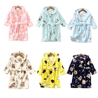 winter boy girl flannel pajamas robes children thicken bathrobe soft comfortable baby homewear clothing kids jacket coat 1 10y