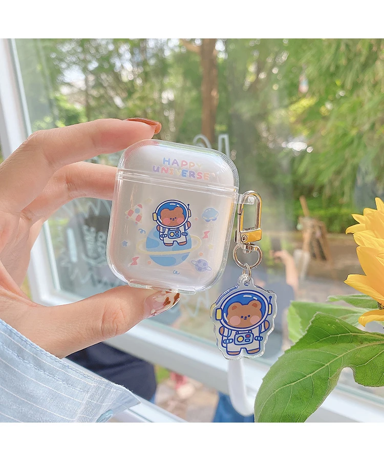 Чехол для AirPods 3rd Pro чехол с космическим медведем Кроликом подвеской наушников Apple