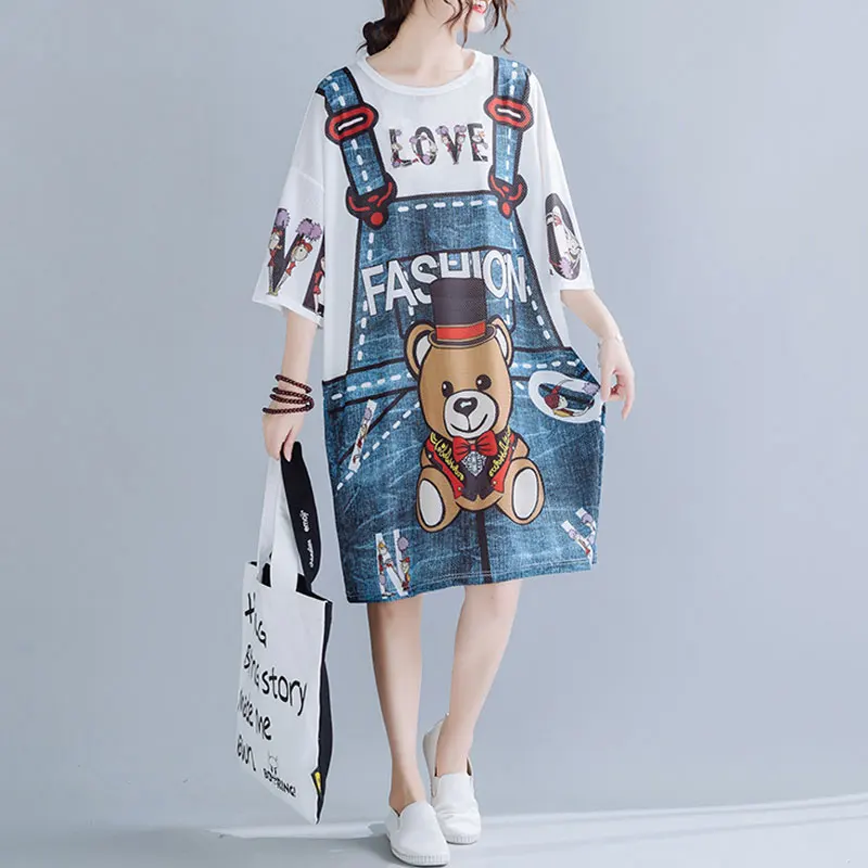 Женская одежда больших размеров летняя мода 2020 3D принт джинсовый фартук