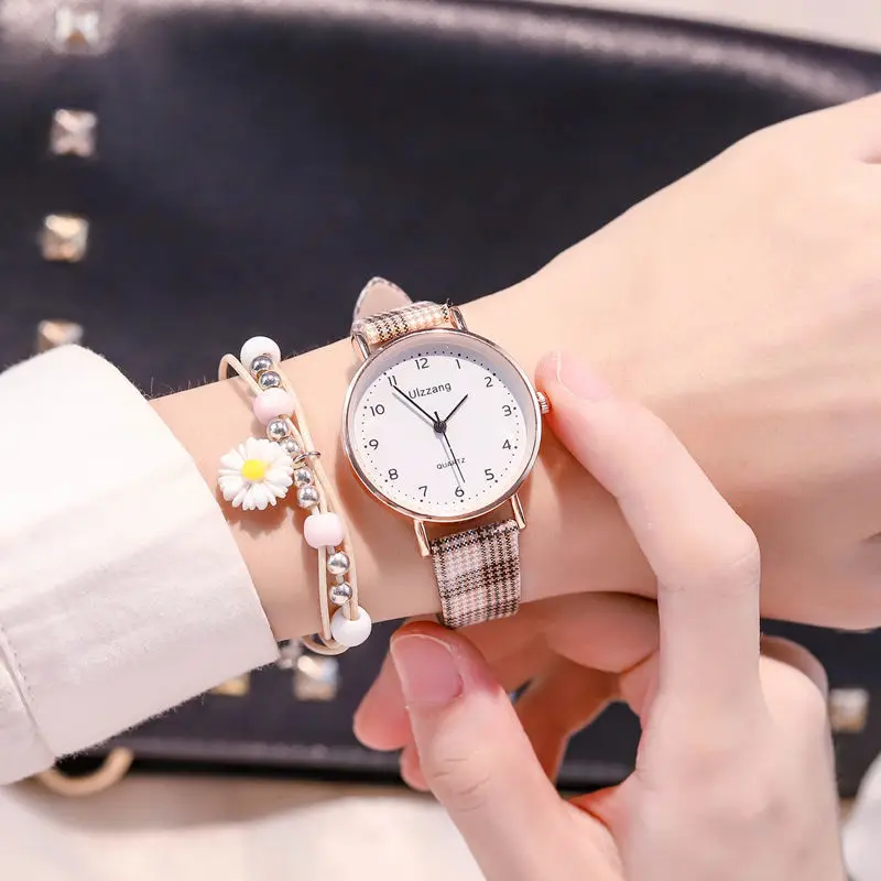 

Goddess Watch Student Girlfriends Children's Exam for Two Or Three People Simple Grid Pattern Artistic Casual Beautiful and