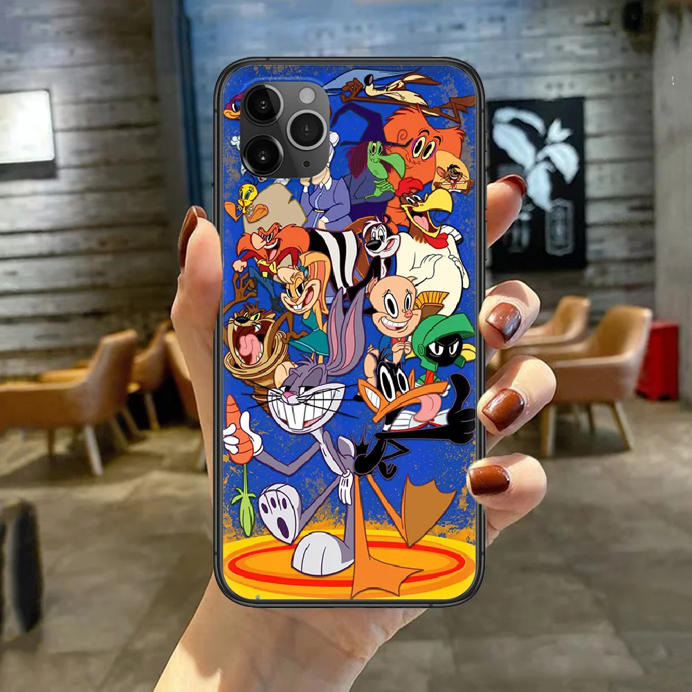 

Funny Cartoon Cute Rabbit Wolf Dog Phone Case Cover For Iphone 5 5S 6 6S PLUS 7 8 11 12 Mini X XR XS PRO SE 2020 MAX black