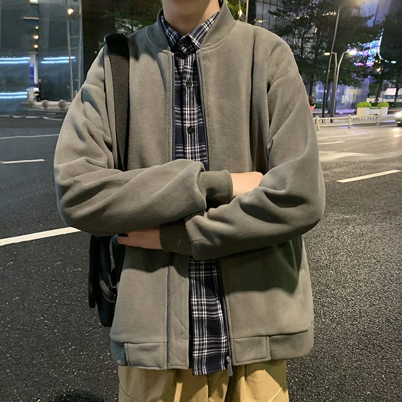 

Men's Sweatshirt 2021 New Spring Autumn Korean Fashion Trendy Handsome Baseball Uniform Hong Kong Style Jacket Casual Sweatshirt