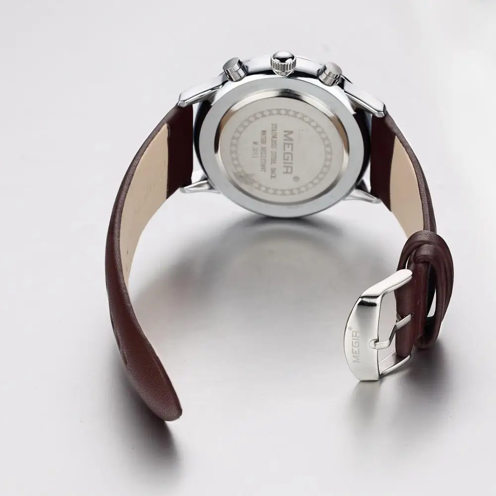 Люксовые часы от бренда MEGIR оригинальные Для мужчин лучший бренд класса люкс кожа