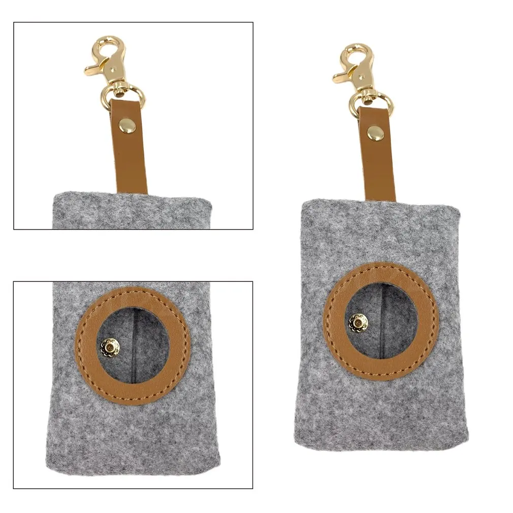 

Outdoor Dog Poop Picking Bag Felt Pet Garbage Durable Bag Keychain Felt Picker Fecal Bag Dispenser