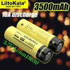 1-10 шт., LiitoKala, новая модель 18650, 3,7 в, 3500 мАч, перезаряжаемая литиевая батарея для светодиодного фонарика