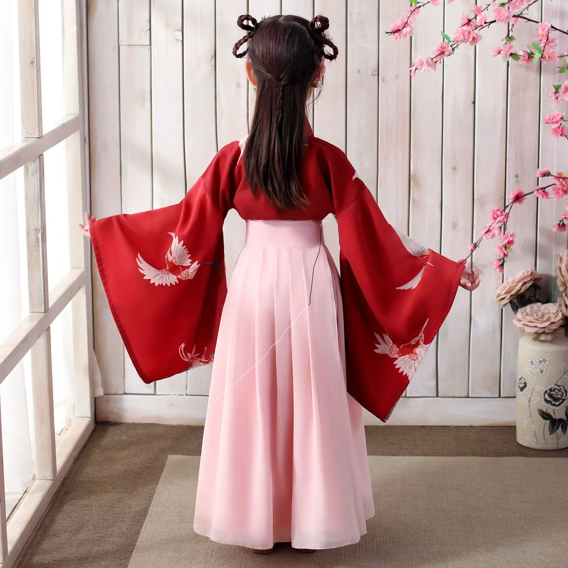 

Fancy Chinese Style Cross Collar Han Dynasty Suit Folk Dress traditional hanfu robe oriental National Clothing