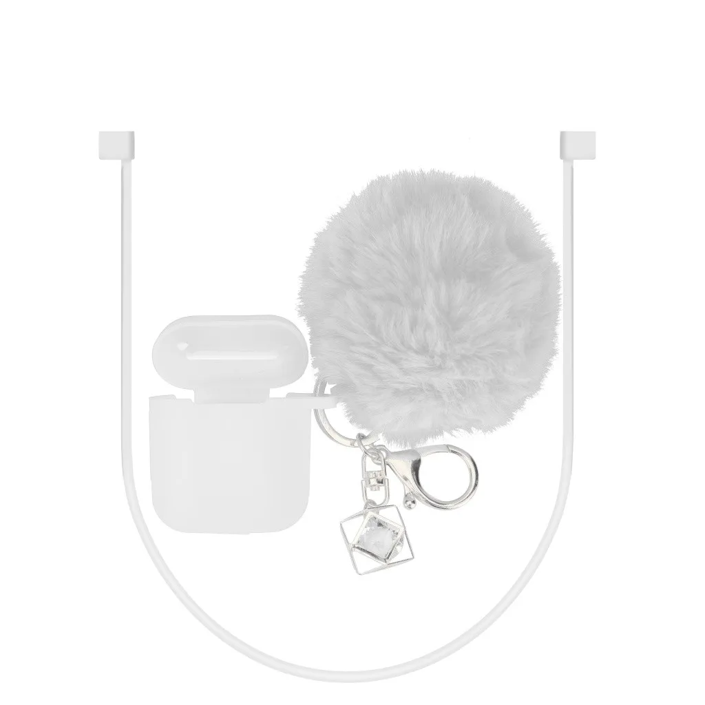 HIPERDEAL беспроводные наушники-вкладыши, стерео наушники для Airpods 2 и 1 зарядный чехол, силиконовый чехол и брелок с помпоном - Цвет: Военное Дело зеленый