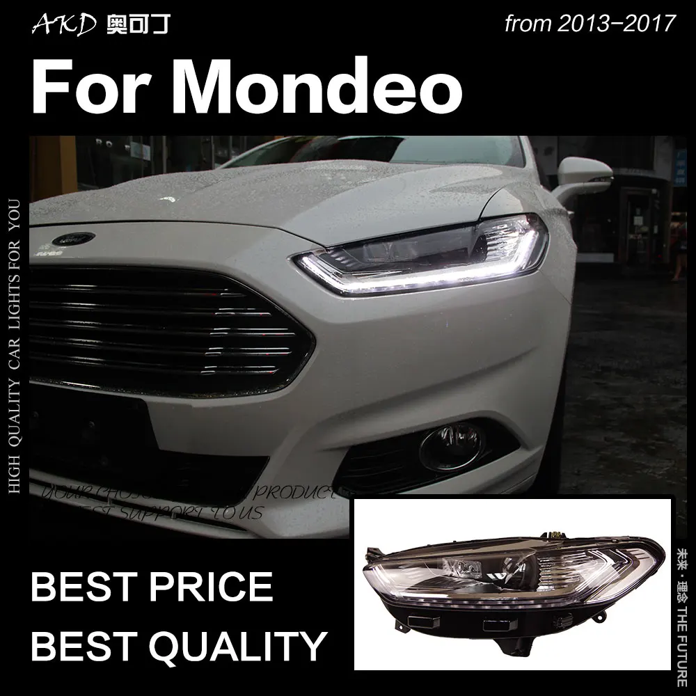 АКД стайлинга автомобилей для Ford Fusion фар 2013 2016 Mondeo светодиодный налобный фонарь H7