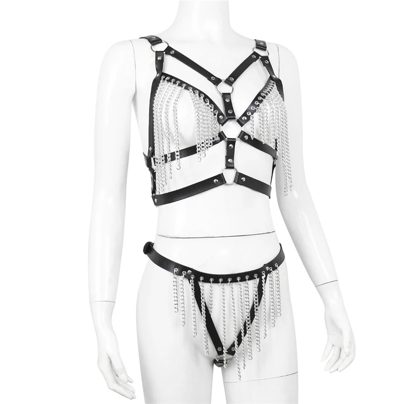 Подвязки из искусственной кожи в стиле панк | Женская одежда